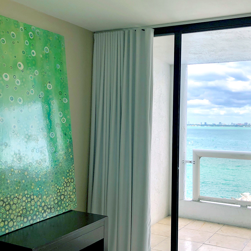 Laura Gurton with view to Biscayne Bay, Salon Miami 2018